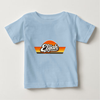 Elijah Retro Solnedgång Namn Design T Shirt
