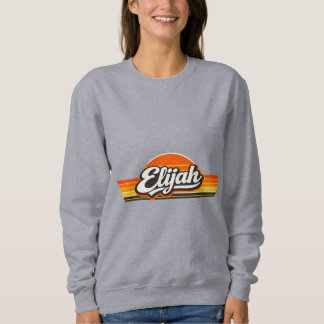 Elijah Retro Solnedgång Namndesign T Shirt