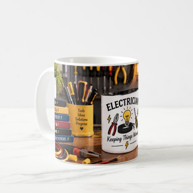 Elinstallatör Kaffe/Te-mugg - Bibehåller Allt Strö Kaffemugg (Framsida vänster)