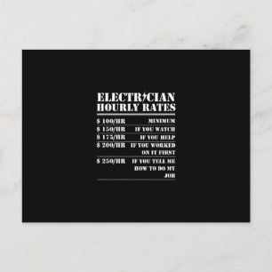 Elinstallatör Timpris Rolig Elektrisk Mekaniker Vykort