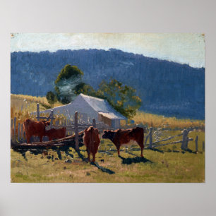 Elioth Gruner som mjölkar tid (den Araluen dalen) Poster
