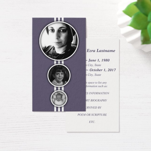 elipsar minneskort för lila visitkort (Skivbord)