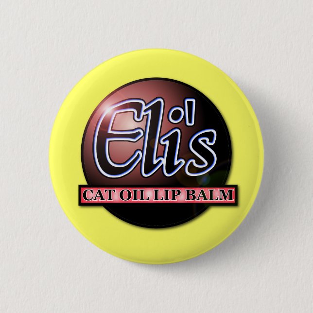 Eli's kattolje läppbalsam Rollig knappmärke humor Knapp (Framsida)