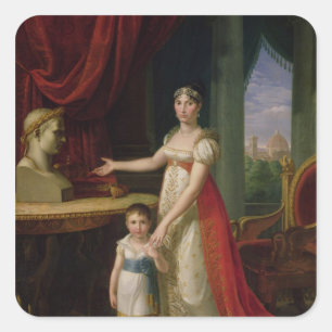Elisa Bonaparte Grand Duchess of Toskana Fyrkantigt Klistermärke
