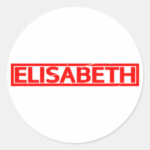 Elisabet frimärke runt klistermärke