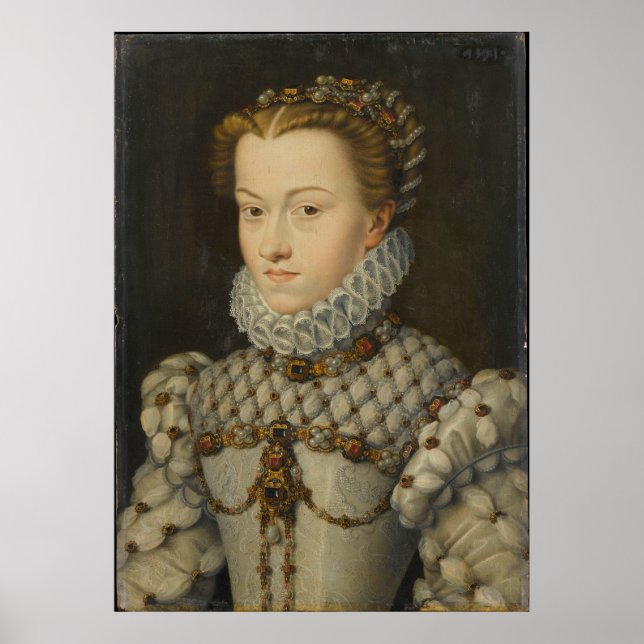 Elisabeth of Austria - Francois Clouet - c1571 Poster (Framsidan)