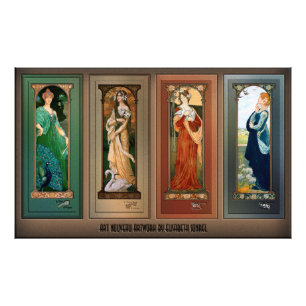 Élisabeth Sonrel Art nouveau Maiden Bird Series Fototryck