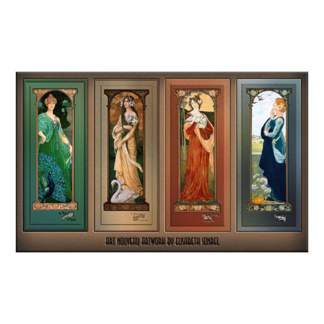 Élisabeth Sonrel Art nouveau Maiden Bird Series Fototryck (Framsidan)