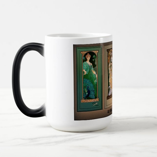 Élisabeth Sonrel Art nouveau Maiden Bird Series Magisk Mugg (Vänster)