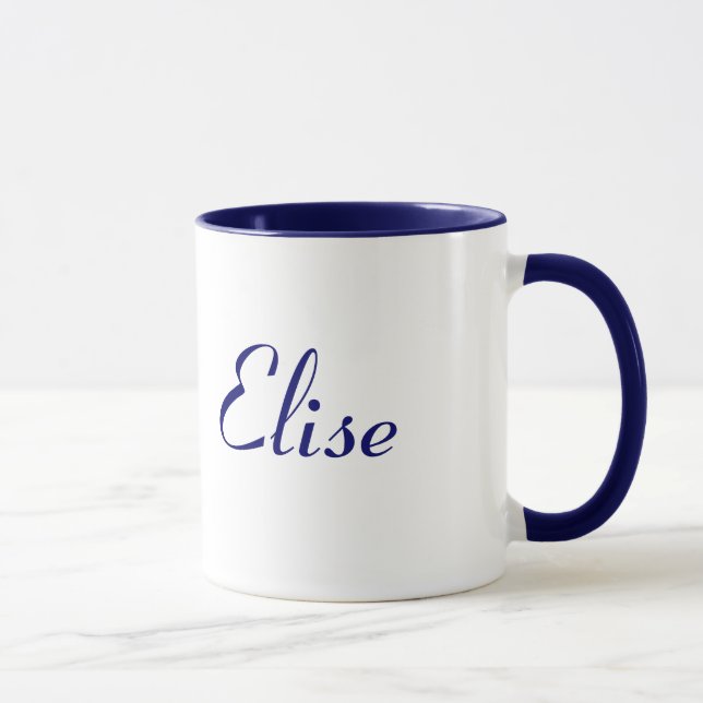 Elise Namn Mugg Snygg Blå och Vit (Höger)
