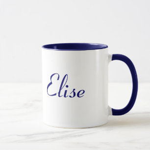 Elise Namn Mugg Söt Blue and White