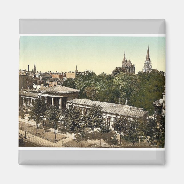 Elise's Fontän, Aachen, Rhen, Tyskland klass Magnet (Framsidan)