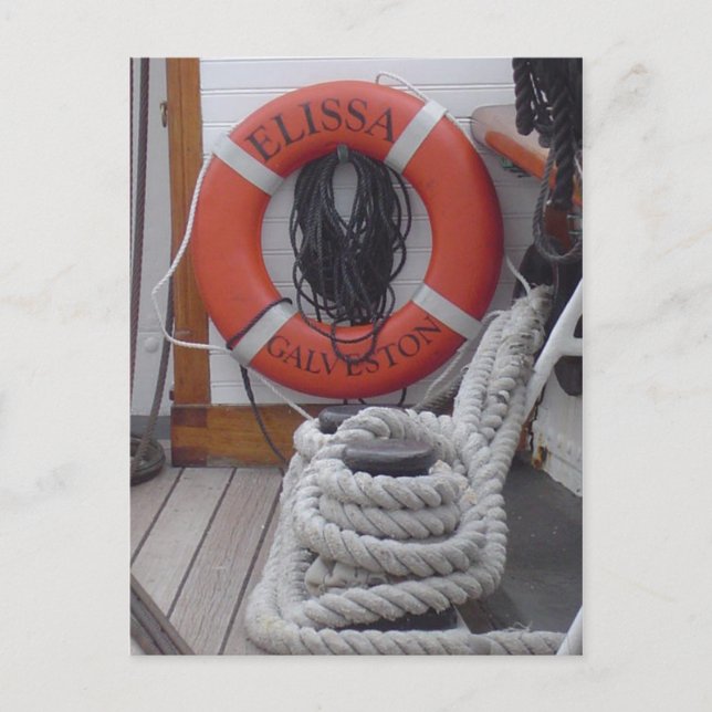 Elissa Sailing Vessel Postcard Galveston Texas Vykort (Framsida)