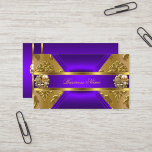 Elit affärsgren ljuslila guld elegant damast smyck visitkort