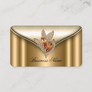 Elit Elegant Brons Brun Guld Smycke Visitkort