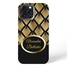 Elit Elegant Damask Art Deco Guld Svart