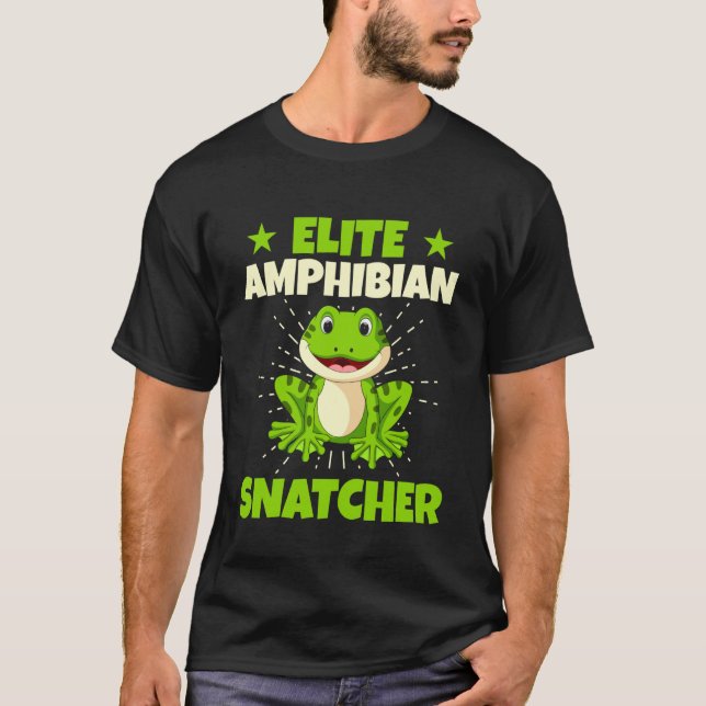 Elit grodfångare amfibie fångare groda t shirt (Framsida)