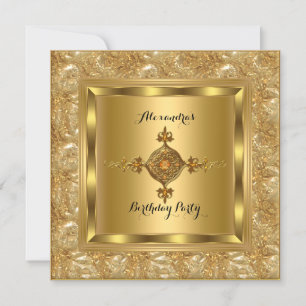 Elit Guld Diamant Smycke Elegant Födelsedagsfirand Inbjudningar
