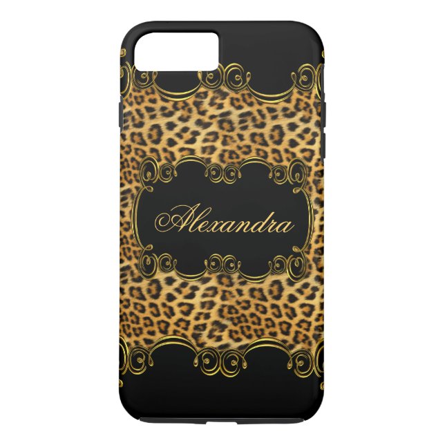 Elit Regnbåge Leopard Guld Svart djurtryck 2 Case-Mate iPhone Skal (Baksida)