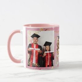 Elit Rosa-Marmor & Guld Personlig Examen Mugg