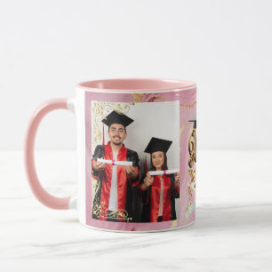 Elit Rosa-Marmor & Guld Personlig Examen Mugg