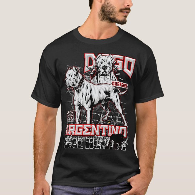 ElitDogo Argentino verklig jägare T Shirt (Framsida)
