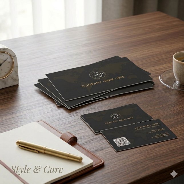 Elite Black Gold Corporate Identity Business Card Visitkort (Elite Black Gold Corporate Identity Business Card)