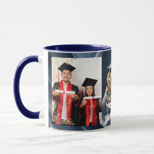 Elite BLEU-Marmor & Guld Personlig Examen Mugg