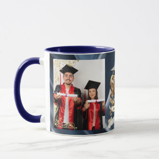 Elite BLEU-Marmor & Guld Personlig Examen Mugg