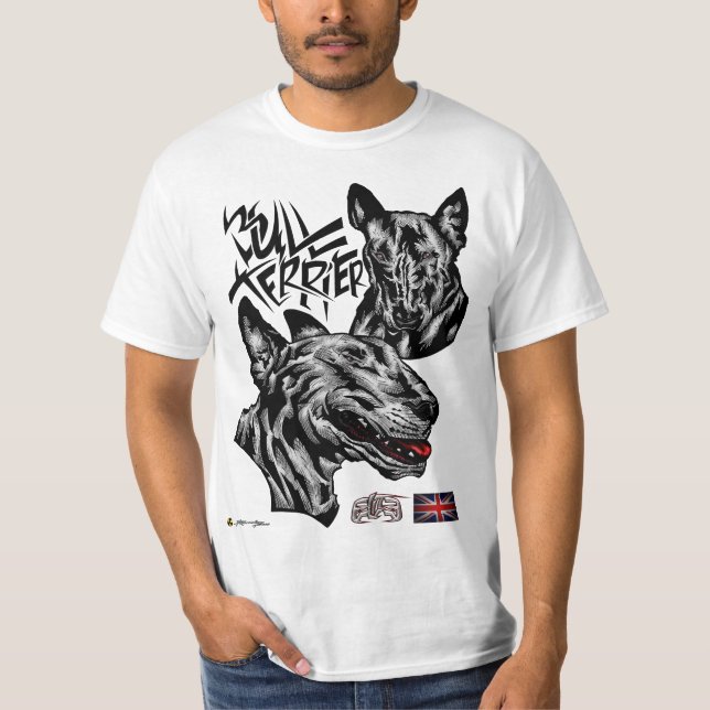 ElitE Bull Terrier Thinking Head T Shirt (Framsida)