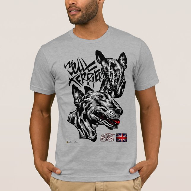 ElitE Bull Terrier Thinking Head T Shirt (Framsida)
