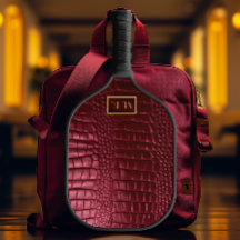 Elite Burgundy Faux Crokodile Monogrammed