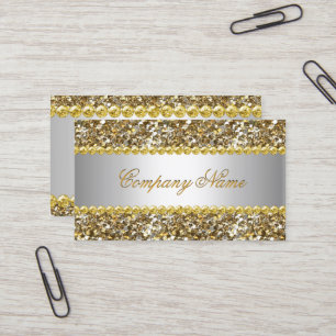Elite Business Guld Silver Diamant Glitter 4 Visitkort