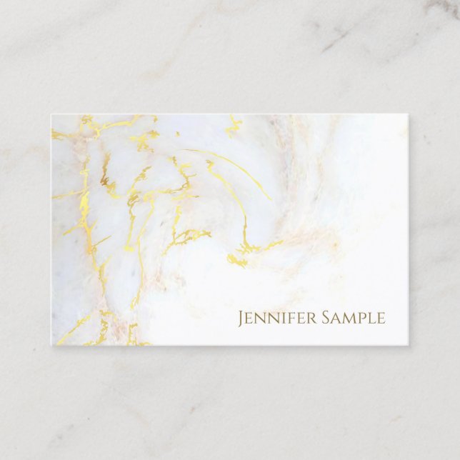 Elite Guld Marble Plain Elegant Golden Modern Chic Visitkort (Framsida)