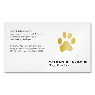 Elite Hund Trainer Golden Tass Magnetiska Visitkort