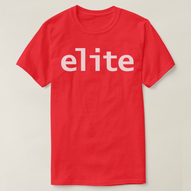 Elite minimal typografi vit text t shirt (Design framsida)