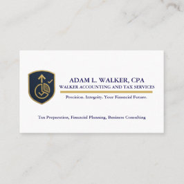 Elite Navy & Gold CPA Tax Preparer Business Card Visitkort