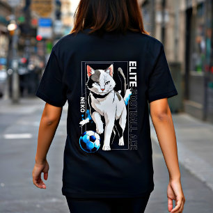 Elite Neko Football Ace: Fantastiska kattfotbollse T Shirt