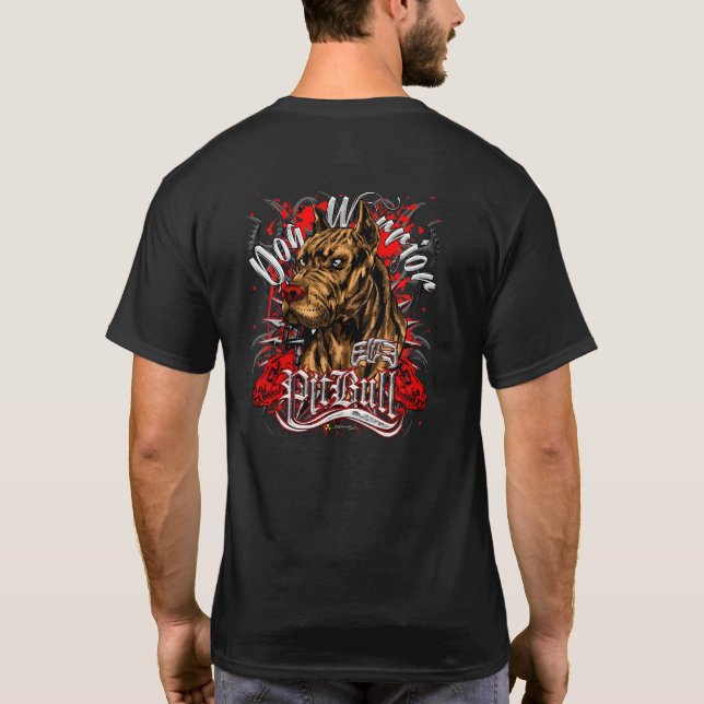 ELITE PITBULL Hund Warrior T Shirt (Baksida)