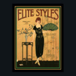 Elite Stilar Art Deco 1920 Cover 12 x 16 Poster<br><div class="desc">Anpassa din hemdekanter med den här unika,  nostalgiska konsten Deco Mode Cover från Elite Stilar-ca 1920</div>