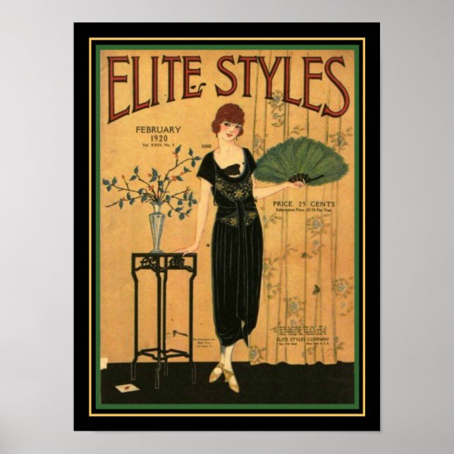 Elite Stilar Art Deco 1920 Cover 12 x 16 Poster (Framsidan)
