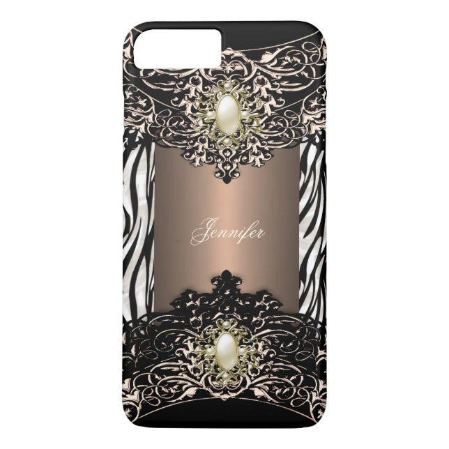 Elitekaffe Zebra Svart Pärlbrun 3 Case-Mate iPhone Skal (Baksida)