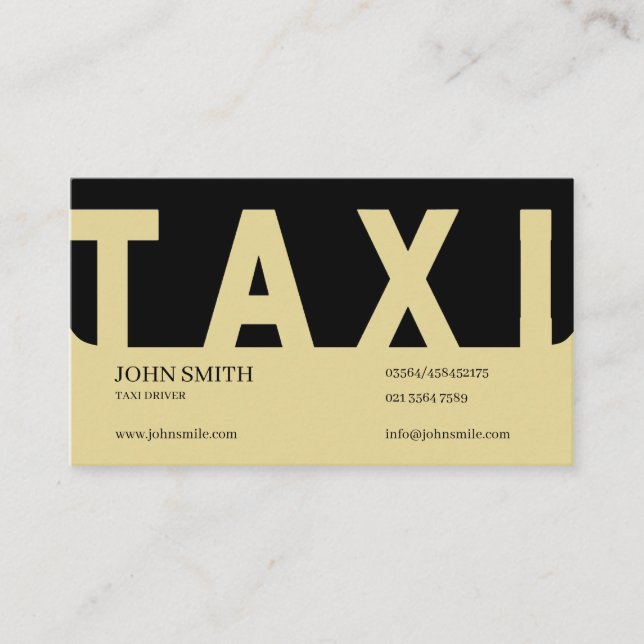 EliteTaxi Driver Visitkort (Framsida)