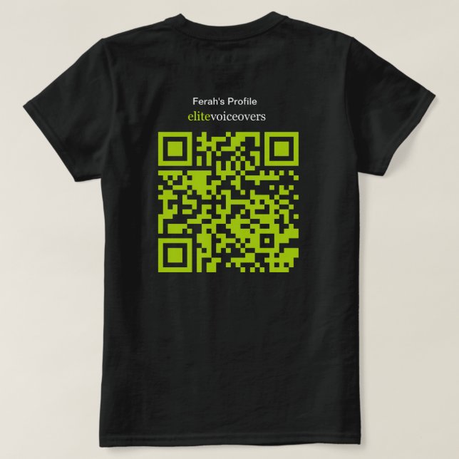 EliteVoiceovers Ferahs Black T Shirt (Design baksida)