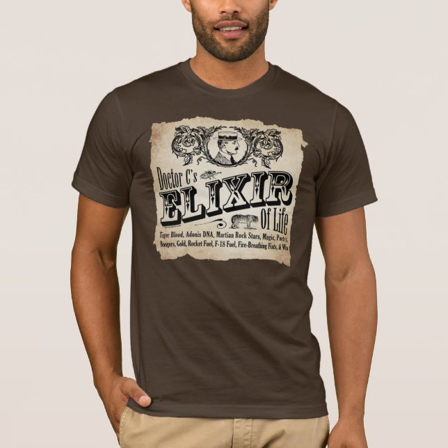 Elixir av liv - mörk tee (Framsida)