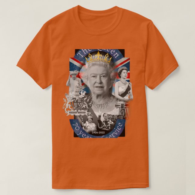 Elizabeth 2 collage art frimärke t shirt (Design framsida)