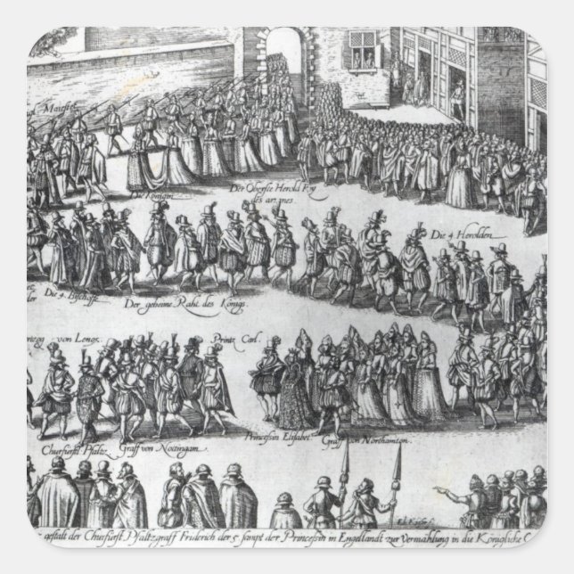 Elizabeth abethan Procession Fyrkantigt Klistermärke (Framsida)