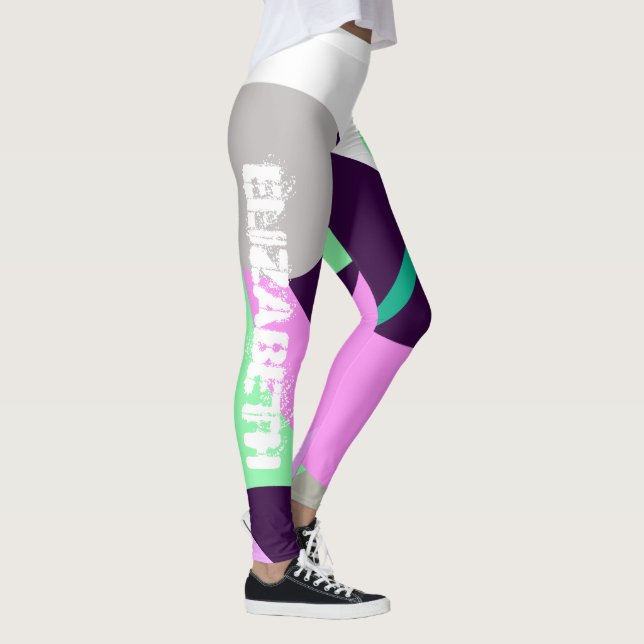 Elizabeth Add Your Name Abstrakt Art Leggings (Höger)