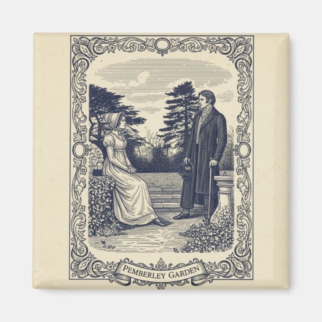 Elizabeth and Darcy at Pemberley Magnet (Framsidan)