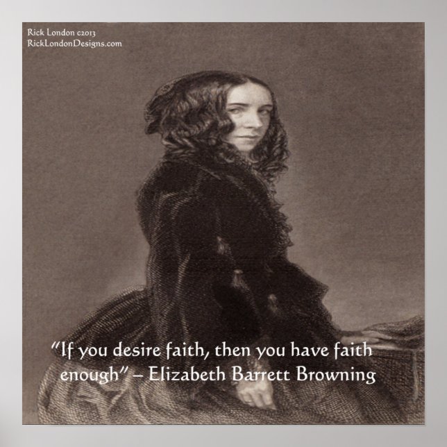 Elizabeth Barrett Browning Faith Affisch för Citat (Framsidan)